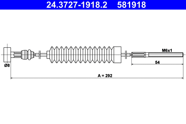 Cable Pull, parking brake (24.3727-1918.2)