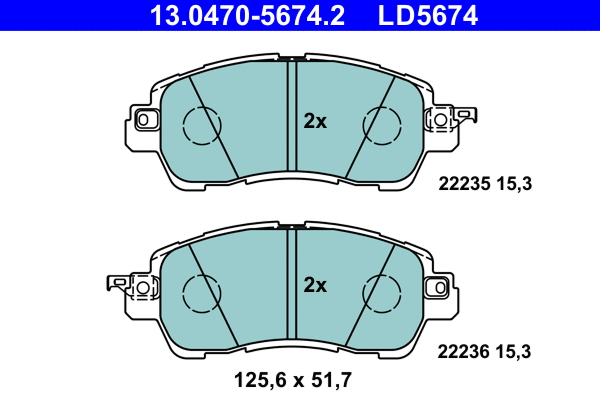 Brake Pad Set, disc brake (13.0470-5674.2)