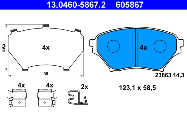 Brake Pad Set, disc brake (13.0460-5867.2)