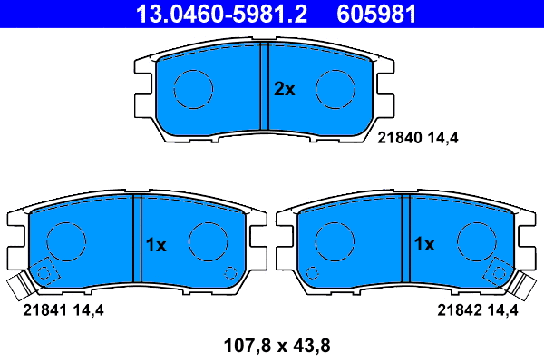 Brake Pad Set, disc brake (13.0460-5981.2)