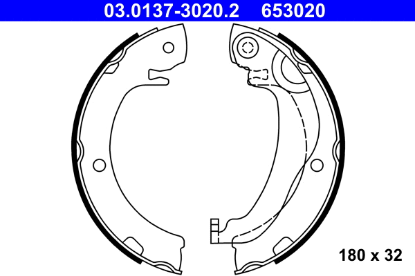 Brake Shoe Set, parking brake (03.0137-3020.2)
