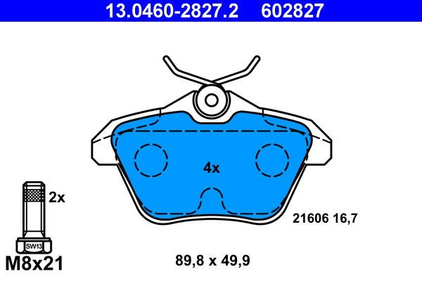 Brake Pad Set, disc brake (13.0460-2827.2)