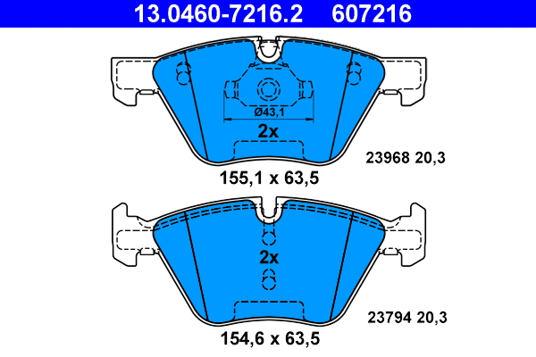 Brake Pad Set, disc brake (13.0460-7216.2)