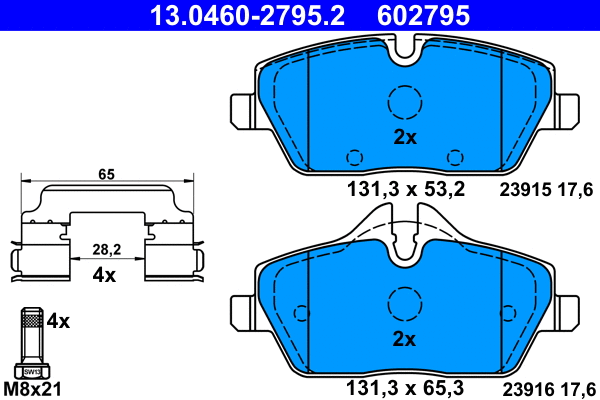 Brake Pad Set, disc brake (13.0460-2795.2)
