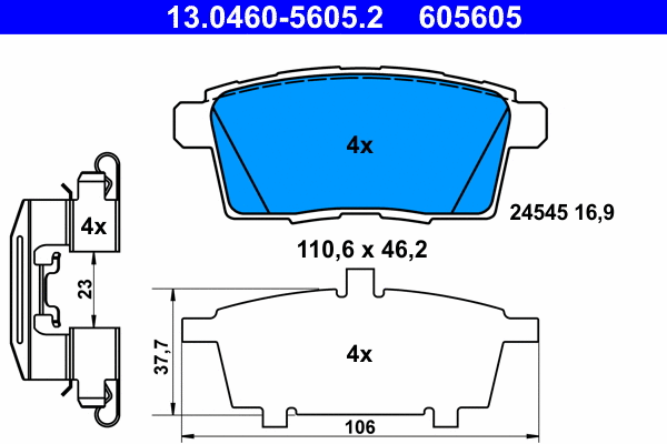 Brake Pad Set, disc brake (13.0460-5605.2)