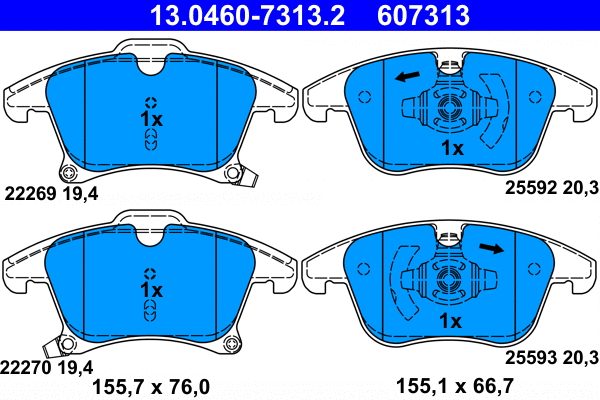 Brake Pad Set, disc brake (13.0460-7313.2)