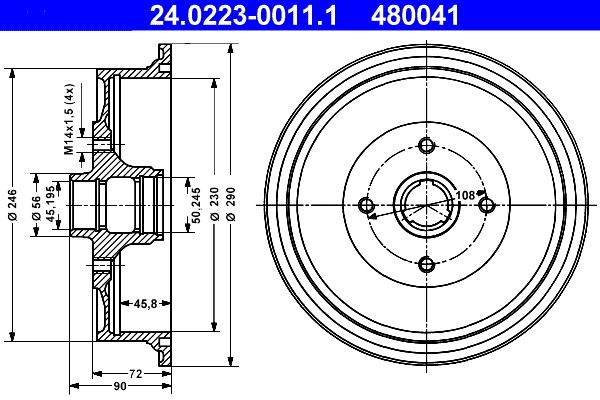 Brake Drum (24.0223-0011.1)