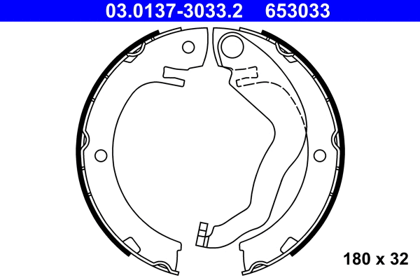 Brake Shoe Set, parking brake (03.0137-3033.2)