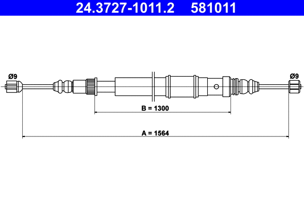 Cable Pull, parking brake (24.3727-1011.2)