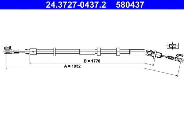 Cable Pull, parking brake (24.3727-0437.2)