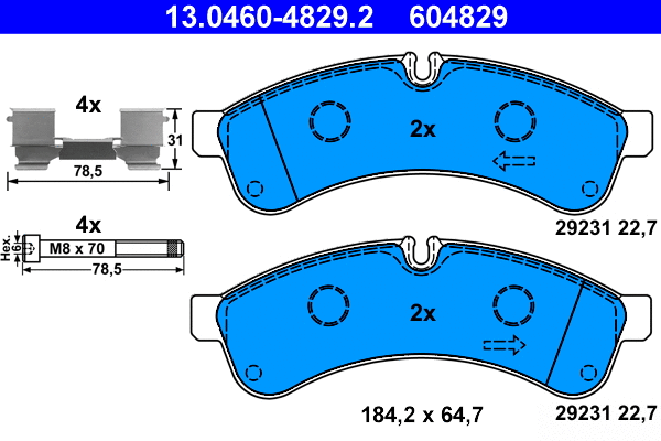Brake Pad Set, disc brake (13.0460-4829.2)
