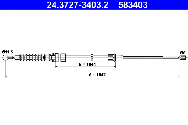 Cable Pull, parking brake (24.3727-3403.2)