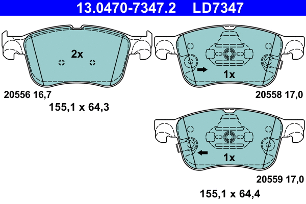 Brake Pad Set, disc brake (13.0470-7347.2)