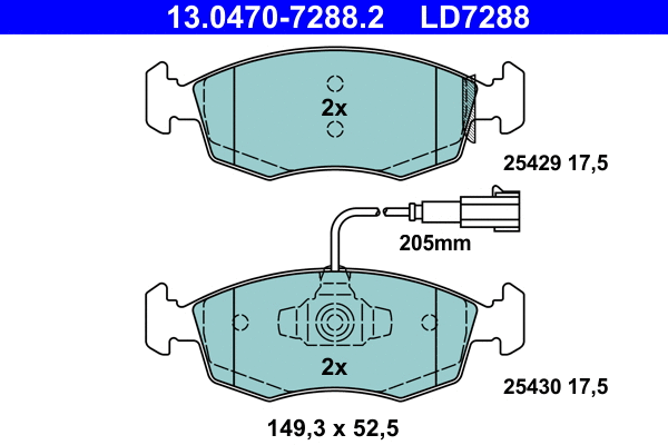 Brake Pad Set, disc brake (13.0470-7288.2)