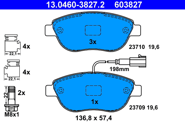 Brake Pad Set, disc brake (13.0460-3827.2)