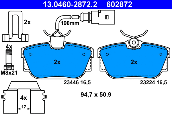 Brake Pad Set, disc brake (13.0460-2872.2)