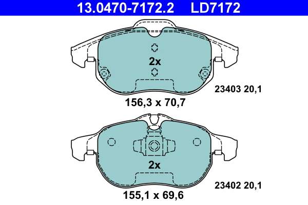 Brake Pad Set, disc brake (13.0470-7172.2)