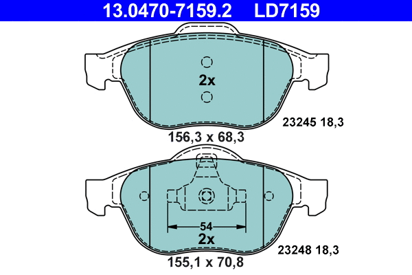 Brake Pad Set, disc brake (13.0470-7159.2)