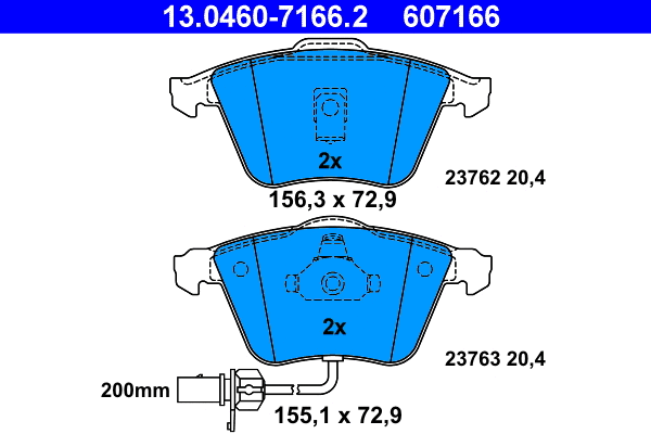 Brake Pad Set, disc brake (13.0460-7166.2)