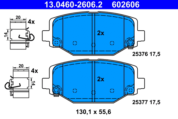 Brake Pad Set, disc brake (13.0460-2606.2)