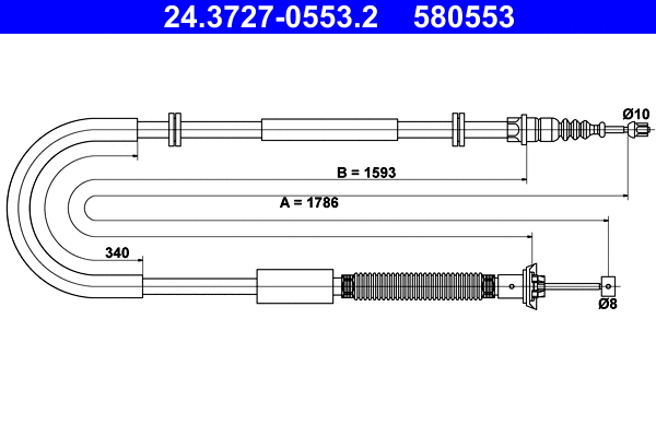 Cable Pull, parking brake (24.3727-0553.2)