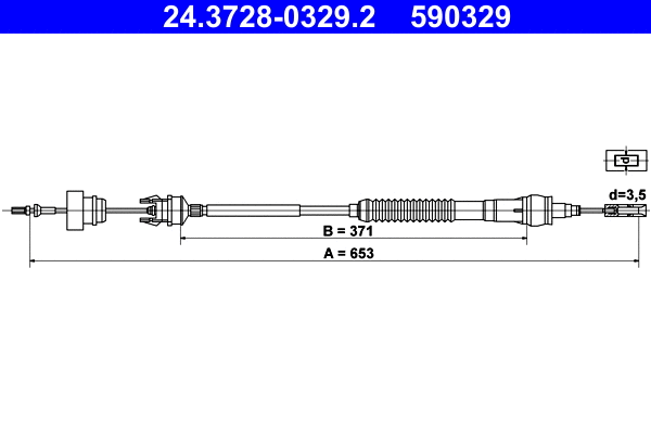 Cable Pull, clutch control (24.3728-0329.2)