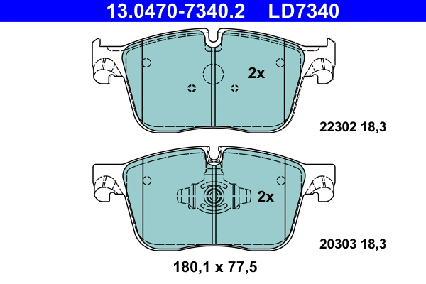 Brake Pad Set, disc brake (13.0470-7340.2)