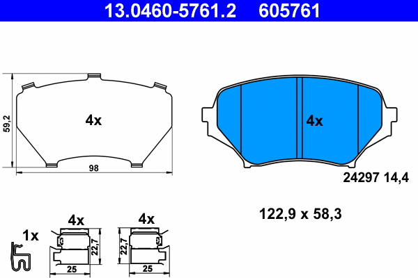 Brake Pad Set, disc brake (13.0460-5761.2)