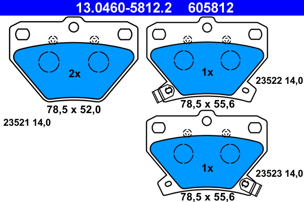 Brake Pad Set, disc brake (13.0460-5812.2)
