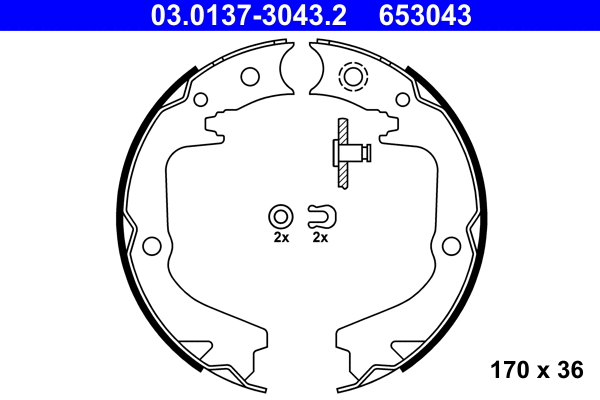 Brake Shoe Set, parking brake (03.0137-3043.2)