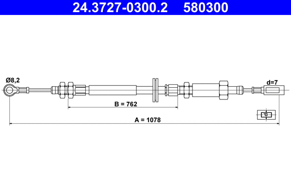 Cable Pull, parking brake (24.3727-0300.2)