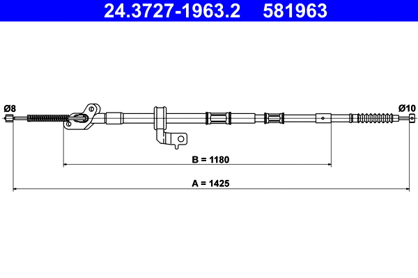 Cable Pull, parking brake (24.3727-1963.2)