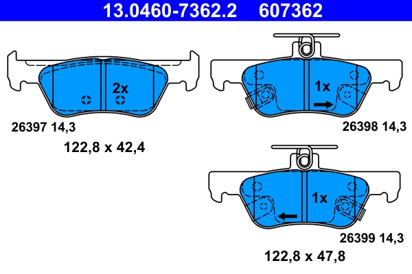 Brake Pad Set, disc brake (13.0460-7362.2)