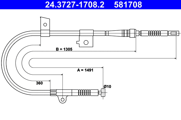 Cable Pull, parking brake (24.3727-1708.2)