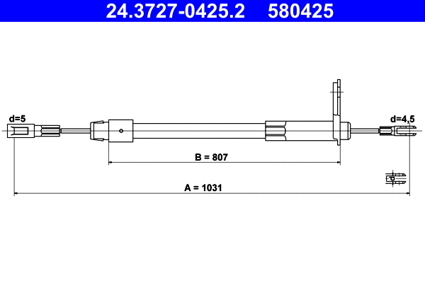 Cable Pull, parking brake (24.3727-0425.2)