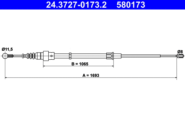 Cable Pull, parking brake (24.3727-0173.2)