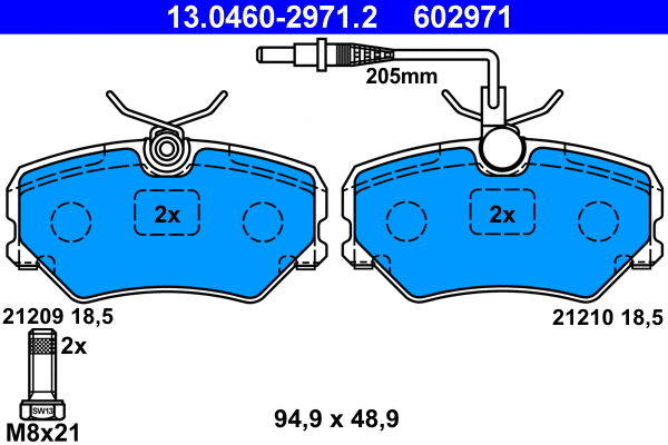 Brake Pad Set, disc brake (13.0460-2971.2)