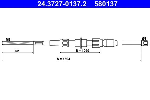 Cable Pull, parking brake (24.3727-0137.2)