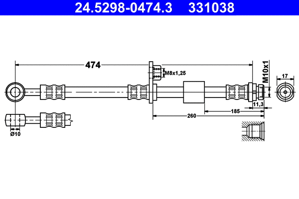 Brake Hose (24.5298-0474.3)