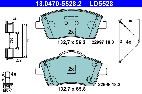 Brake Pad Set, disc brake (13.0470-5528.2)