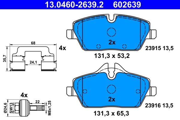 Brake Pad Set, disc brake (13.0460-2639.2)