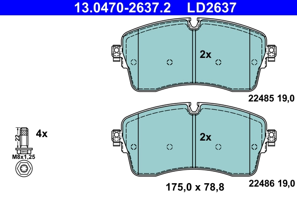 Brake Pad Set, disc brake (13.0470-2637.2)