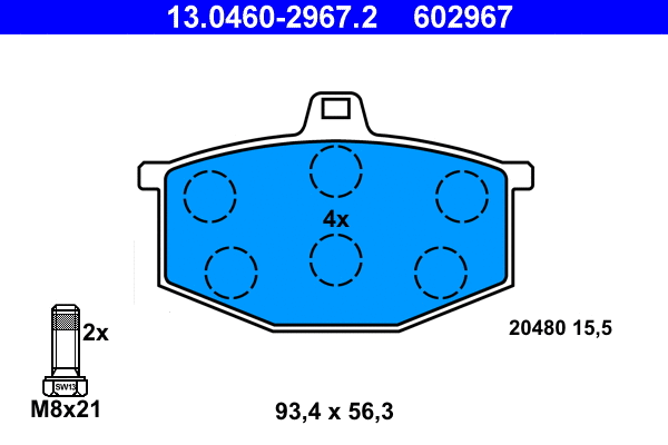 Brake Pad Set, disc brake (13.0460-2967.2)