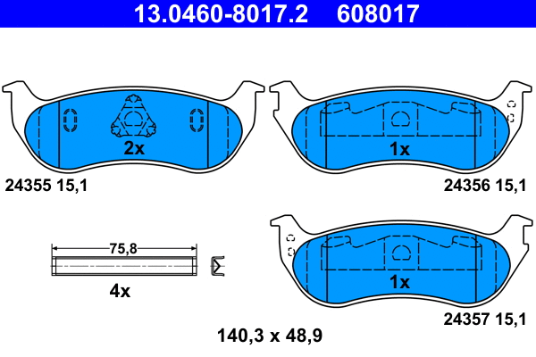 Brake Pad Set, disc brake (13.0460-8017.2)