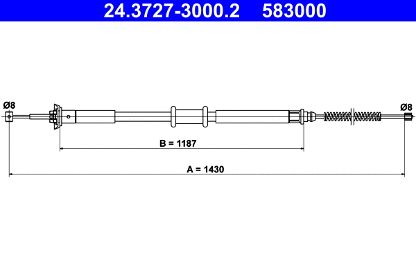Cable Pull, parking brake (24.3727-3000.2)