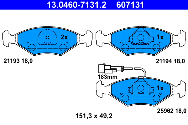 Brake Pad Set, disc brake (13.0460-7131.2)