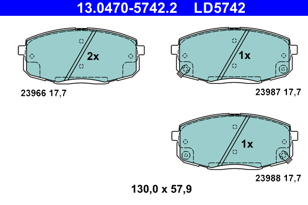 Brake Pad Set, disc brake (13.0470-5742.2)