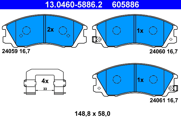 Brake Pad Set, disc brake (13.0460-5886.2)