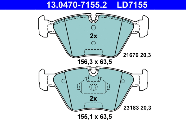 Brake Pad Set, disc brake (13.0470-7155.2)