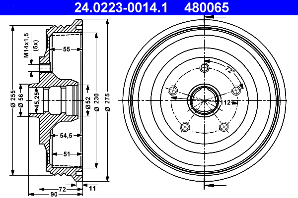 Brake Drum (24.0223-0014.1)